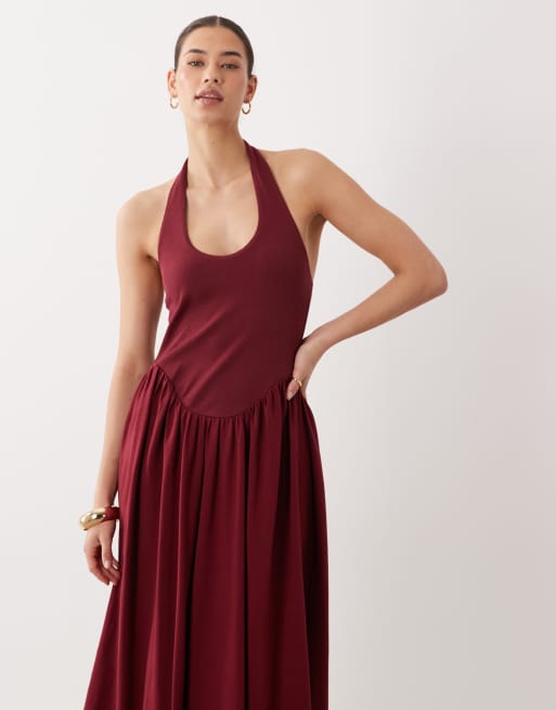 ASOS DESIGN - Vestito midi con fondo a palloncino, 2 di 4