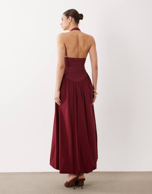 ASOS DESIGN - Vestito midi con fondo a palloncino, 4 di 4