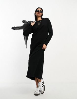 ASOS DESIGN midi sweat dress with pockets in black - ASOS Price Checker
