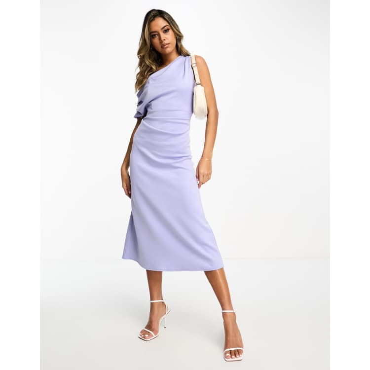 ASOS DESIGN Vestito midi skater da cerimonia con spalle scese