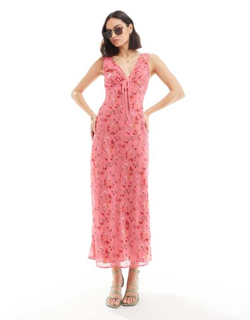 ASOS DESIGN - Vestito sottoveste con scollo a V e dettaglio sul busto