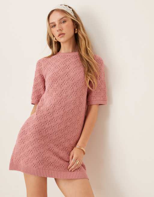 ASOS DESIGN - Vestito T-shirt corto in maglia a maniche corte