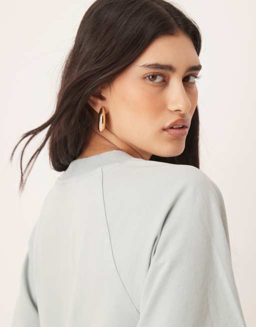 ASOS DESIGN - Vestito T-shirt svasato blu slavato, 2 di 4