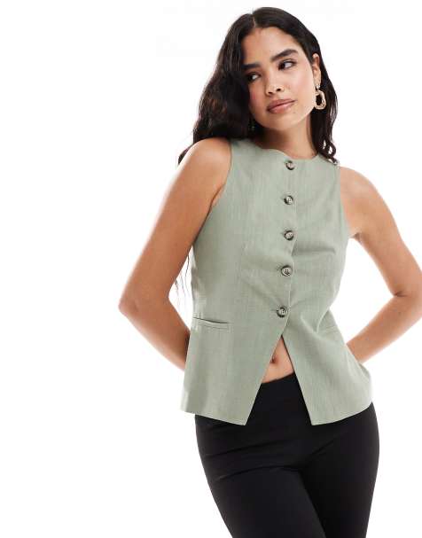 ASOS DESIGN - Veston à col montant - Kaki - view 1