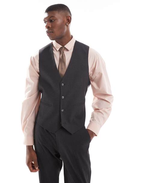 ASOS DESIGN - Veston ajusté - Anthracite - view 1