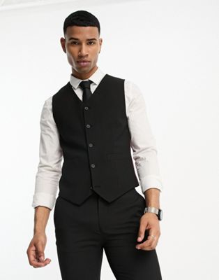 ASOS DESIGN slim waistcoat in black - ASOS Price Checker