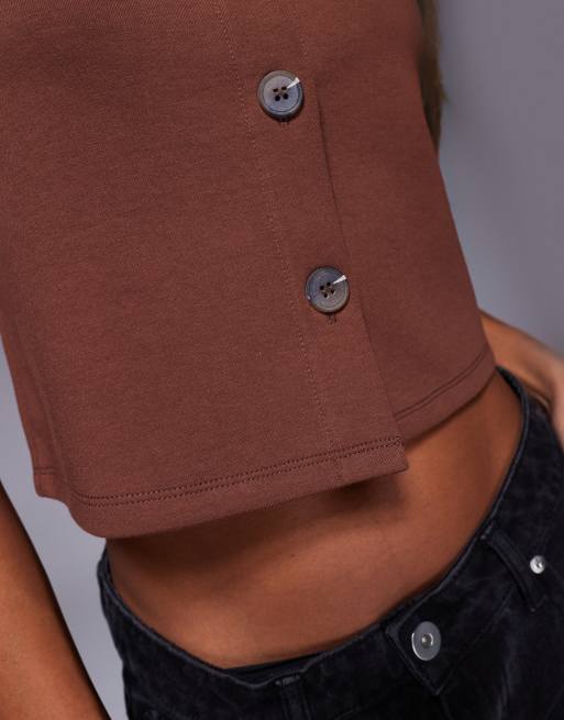 ASOS DESIGN - Veston court coupe carrée à épaules larges - Marron, 3 de 4