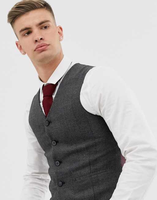 ASOS DESIGN - Mariage - Costume ultra slim à chevrons - Anthracite, 4 de 4