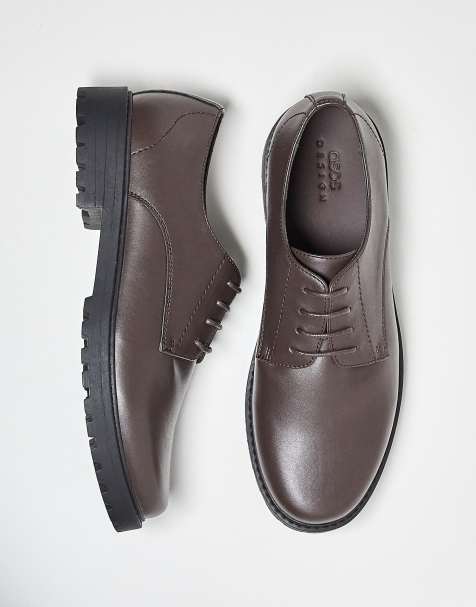 ASOS DESIGN - Veterschoenen met profielzool in bruin - view 1
