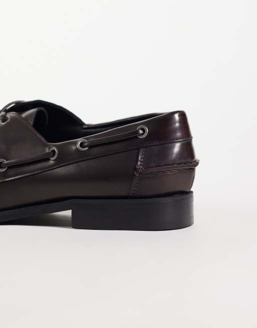 ASOS DESIGN veterschoenen met ruche in bordeauxrood, 4 van 4