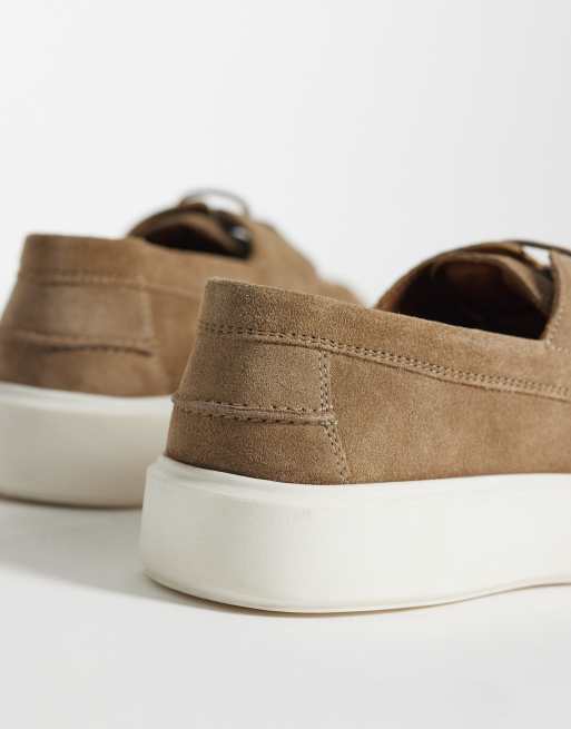 ASOS DESIGN - Veterschoenen van suède in nertsbruin met witte cupzool, 4 van 4