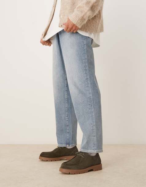 ASOS DESIGN - Veterschoenen van suède met mocassinnaad in kaki - view 1