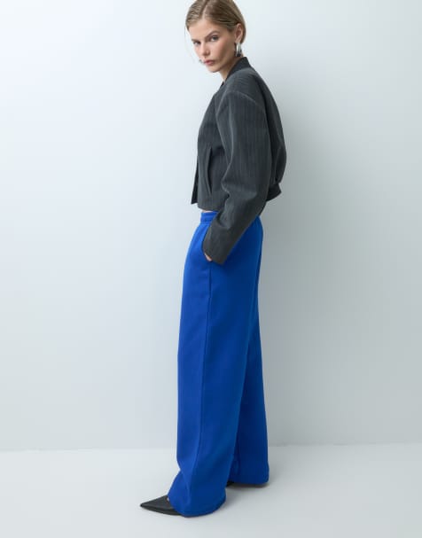 ASOS DESIGN vida ben mjukisbyxor i klarblått - view 1