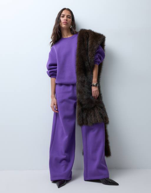 ASOS DESIGN – Lila set i oversize med sweatshirt och mjukisbyxor, 2 av 3