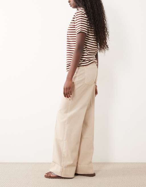 ASOS DESIGN vida jeans med pressveck framtill i mocha, 3 av 5