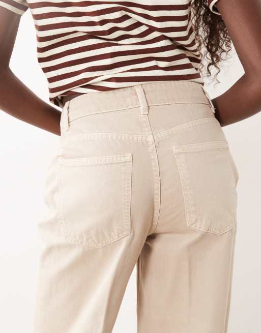 ASOS DESIGN vida jeans med pressveck framtill i mocha, 4 av 5