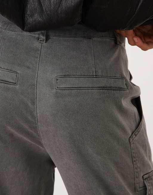 ASOS DESIGN vida utility cargobyxor i grått, 3 av 5