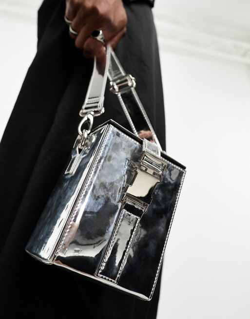 ASOS DESIGN Vierkante tas in zilver ASOS