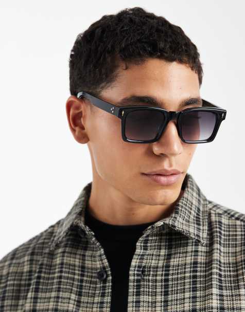 ASOS DESIGN - Vierkante zonnebril in zwart met rookglazen - view 1