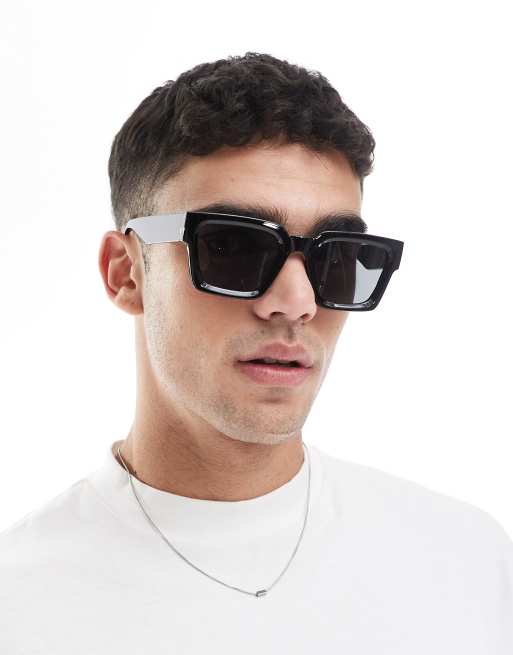 ASOS DESIGN - Vierkante zonnebril met zwart afgeschuind montuur, 3 van 3