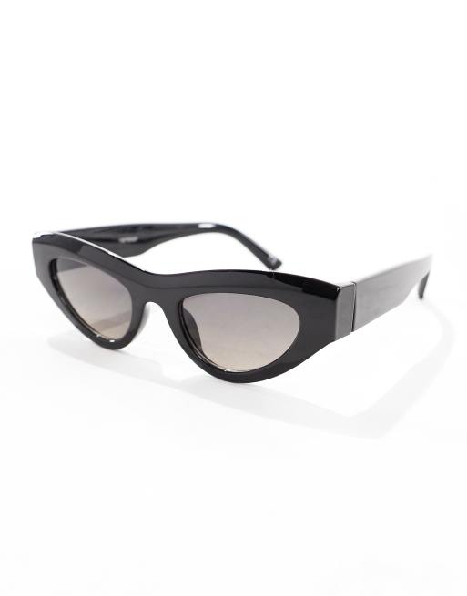 ASOS DESIGN - Vinklede cat eye-solbriller i sort