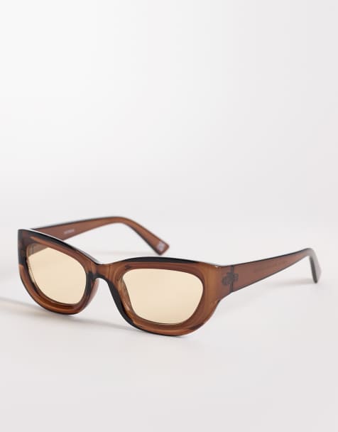 ASOS DESIGN - Vinklede solbriller med krystalbrunt stel og lysebrune glas - view 1