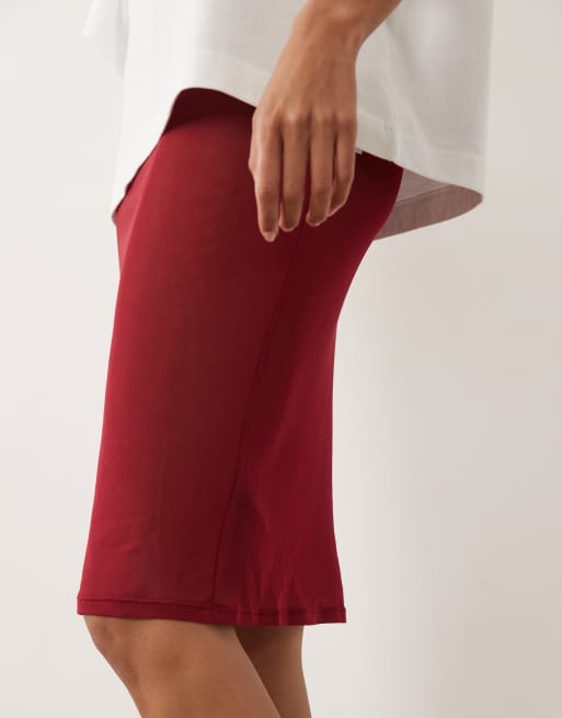 ASOS DESIGN - Vinrød midinederdel i gennemsigtigt mesh, 5 af 5