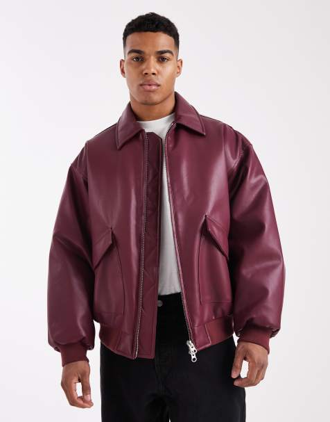 ASOS DESIGN – Vinröd bomberjacka i oversize - view 1