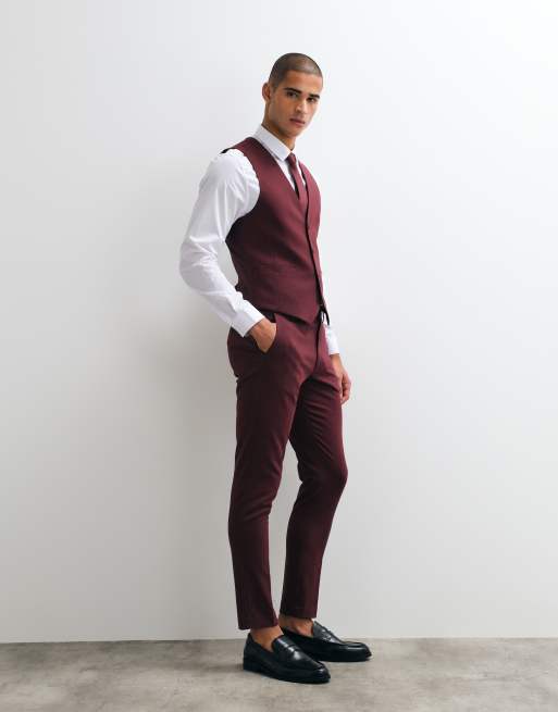 ASOS DESIGN – Vinröd kostymjacka med extra smal passform, 2 av 5