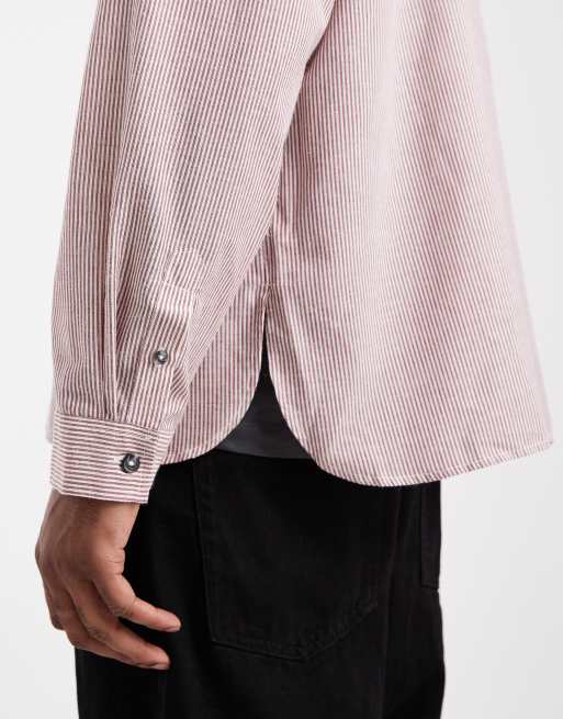 ASOS DESIGN – Vinröd, randig skjorta i oversize med volym, 5 av 5