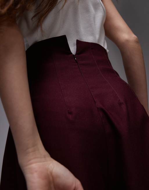 ASOS DESIGN – Vinröda, figursydda byxor i korsettstil med superhög midja, 4 av 5
