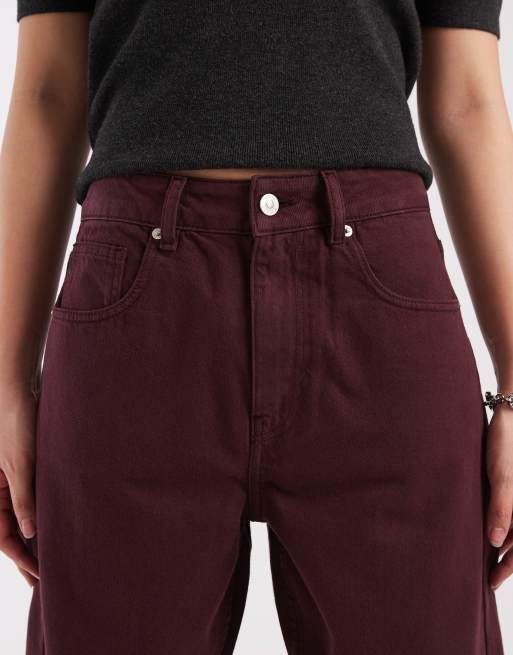 ASOS DESIGN – Vinröda, smala jeans med barrelben, 5 av 5