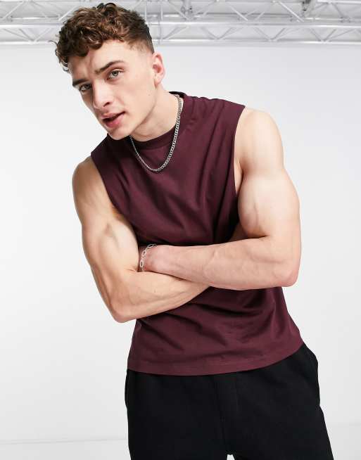 ASOS DESIGN – Vinrött, avslappnat linne