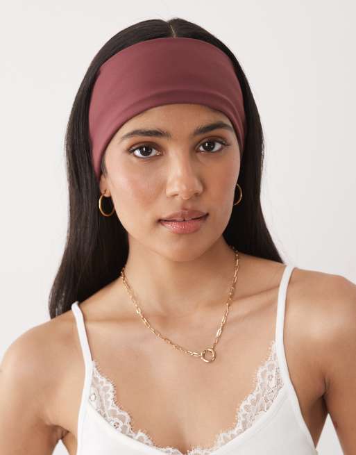 ASOS DESIGN – Vinrött hårband i mjuk jersey, 2 av 3