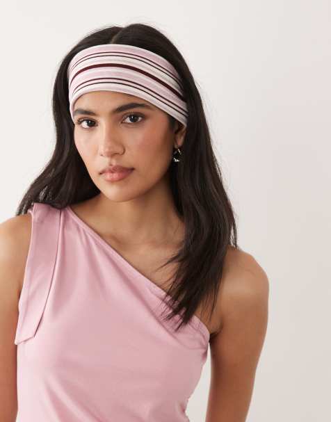 ASOS DESIGN – Vinrött och rosa hårband i jersey - view 1