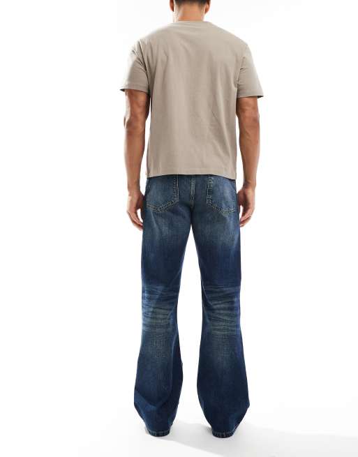 ASOS DESIGN vintage flare jean in dark wash blue, 2 of 5