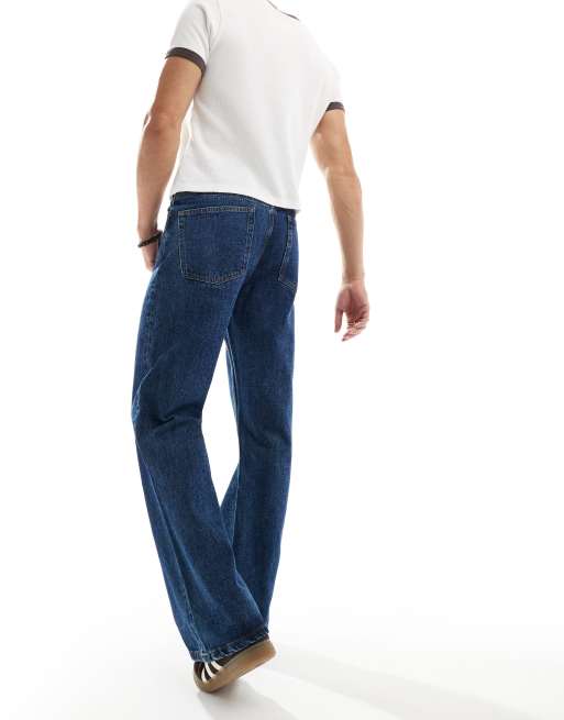 ASOS DESIGN vintage flare jeans in dark wash blue, 3 of 5