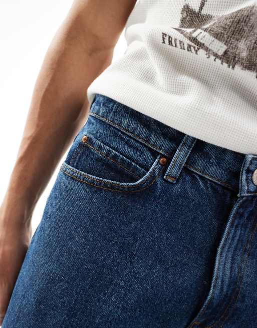 ASOS DESIGN vintage flare jeans in dark wash blue, 4 of 5