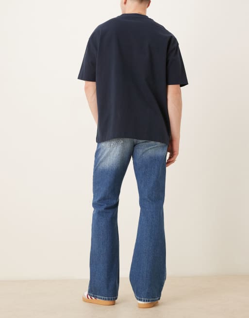 ASOS DESIGN vintage flare jeans in mid wash blue, 3 of 5