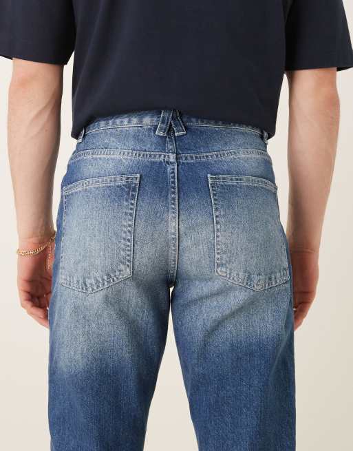 ASOS DESIGN vintage flare jeans in mid wash blue, 4 of 5