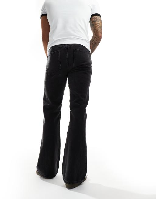ASOS DESIGN vintage flared jeans in black, 3 of 5