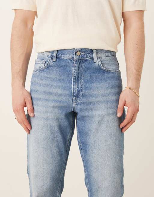 ASOS DESIGN vintage flared jeans in light wash blue