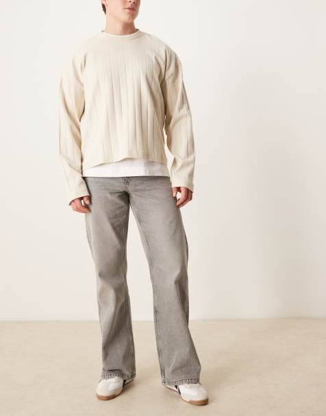 ASOS DESIGN - Vintage-grå jeans med vide ben og svaj - view 1