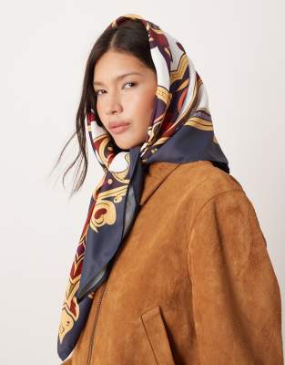 Asos Design Vintage Inspired Large Headscarf In Multi
