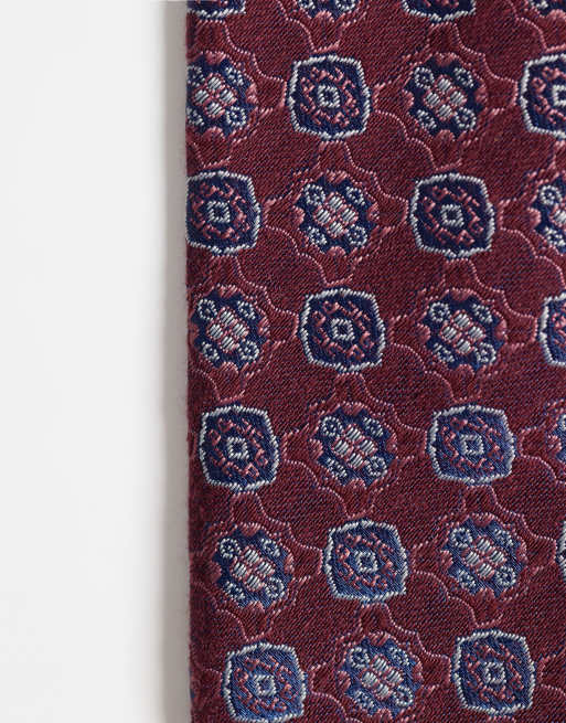 ASOS DESIGN vintage pattern tie in brown, 2 of 3