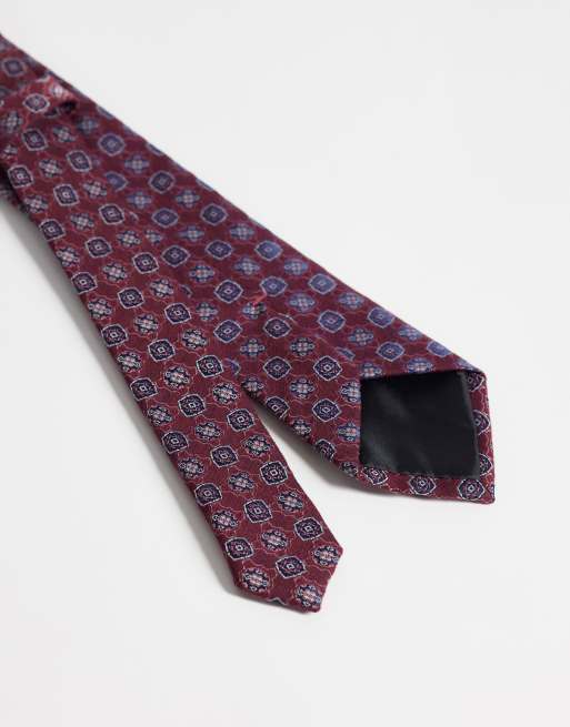 ASOS DESIGN vintage pattern tie in brown, 3 of 3