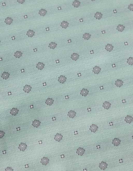 ASOS DESIGN vintage print tie and pocket square in mint green, 2 of 3