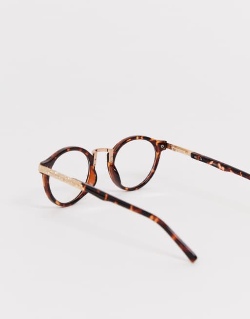 Round vintage clear lens glasses store