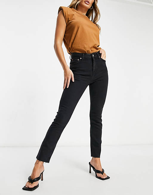 ASOS DESIGN - Vintage skinny jeans met middelhoge taille in zwarte wassing