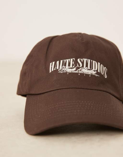 ASOS DESIGN vintage trucker fit cap with graphic in brown | ASOS